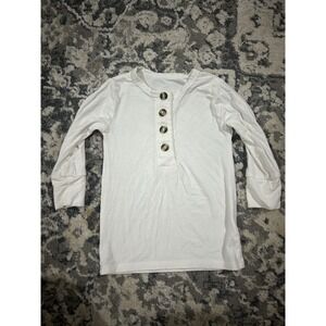 Lou Lou and Company Bamboo White Long sleeve Shirt Size 6-12 Months